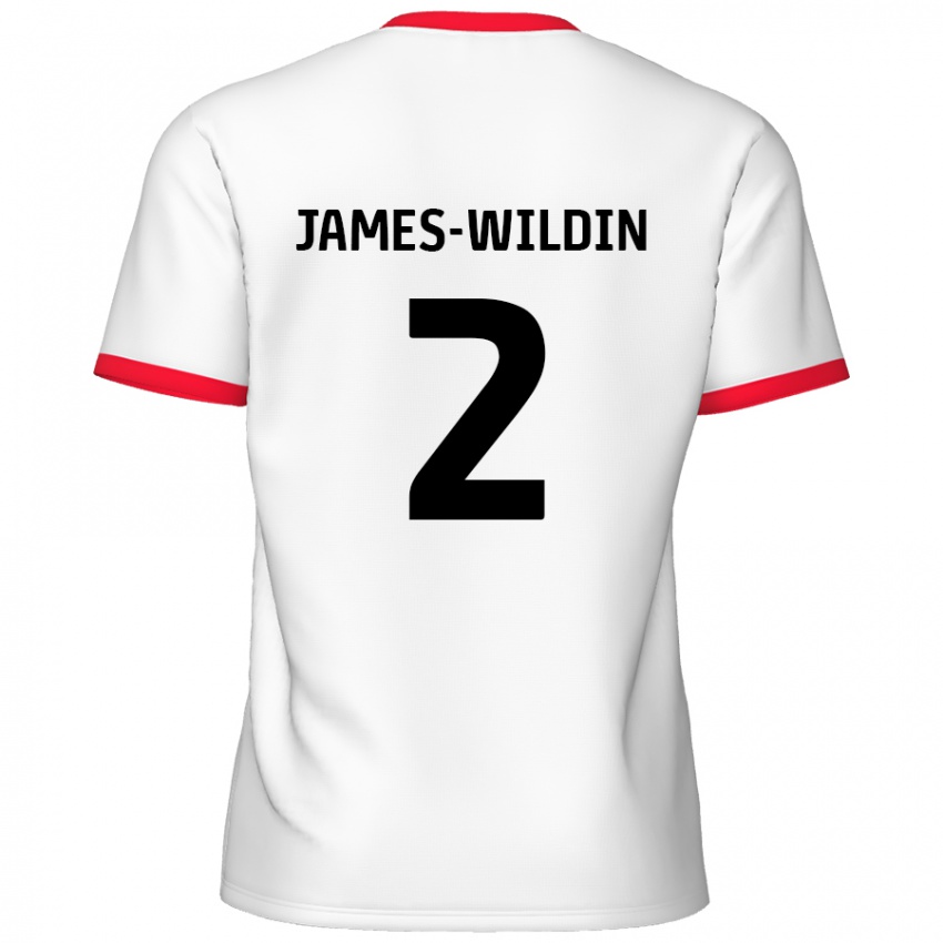 Niño Camiseta Luther James-Wildin #2 Blanco Rojo 1ª Equipación 2024/25 La Camisa Argentina