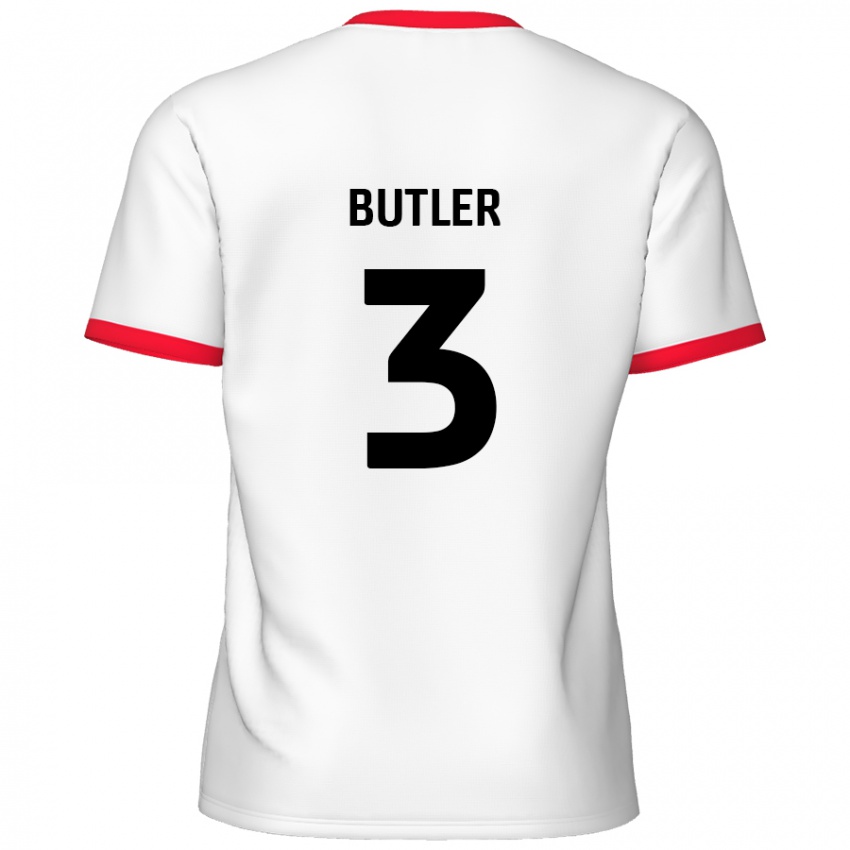 Niño Camiseta Dan Butler #3 Blanco Rojo 1ª Equipación 2024/25 La Camisa Argentina