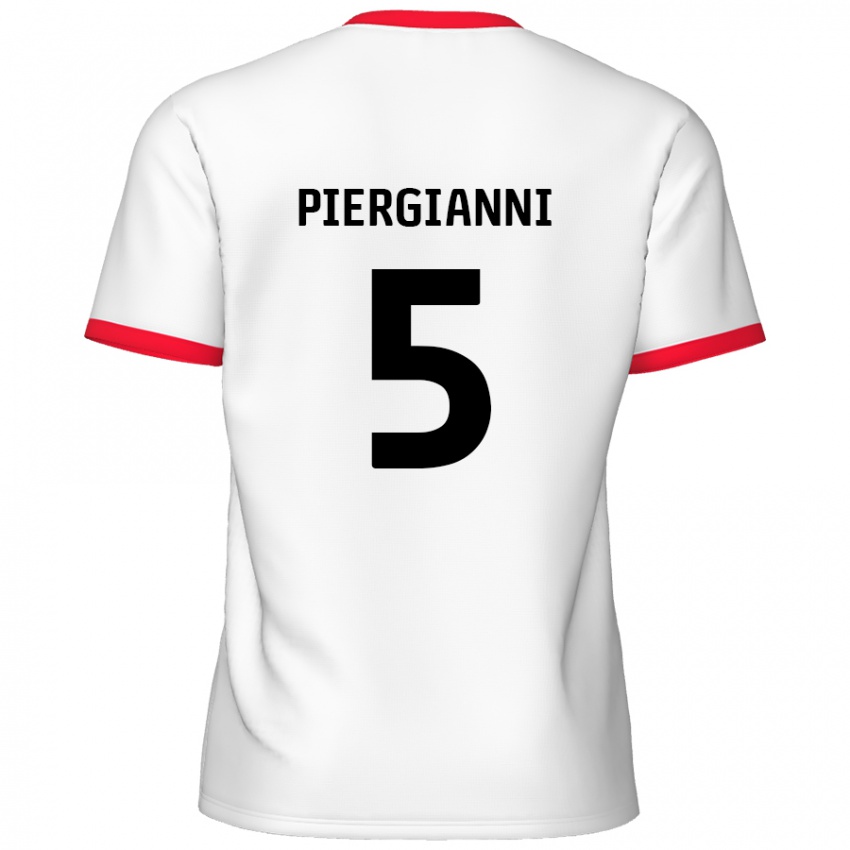 Niño Camiseta Carl Piergianni #5 Blanco Rojo 1ª Equipación 2024/25 La Camisa Argentina