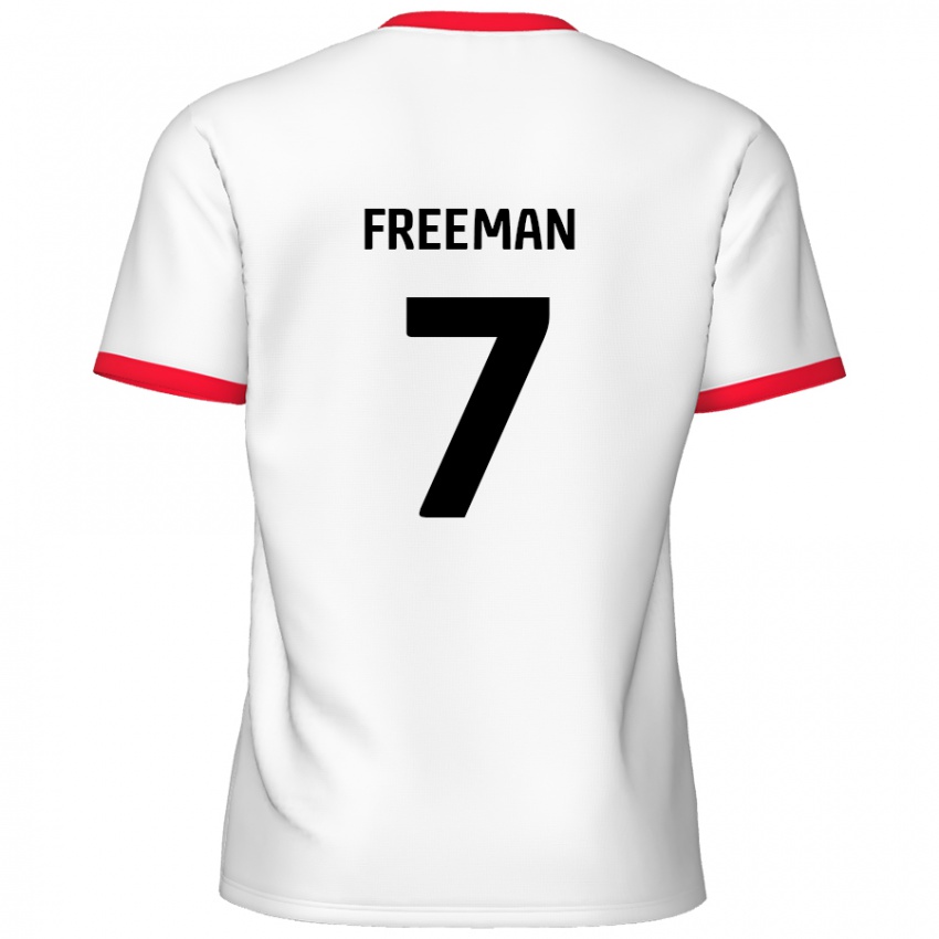 Niño Camiseta Nick Freeman #7 Blanco Rojo 1ª Equipación 2024/25 La Camisa Argentina