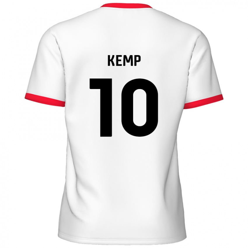 Niño Camiseta Dan Kemp #10 Blanco Rojo 1ª Equipación 2024/25 La Camisa Argentina