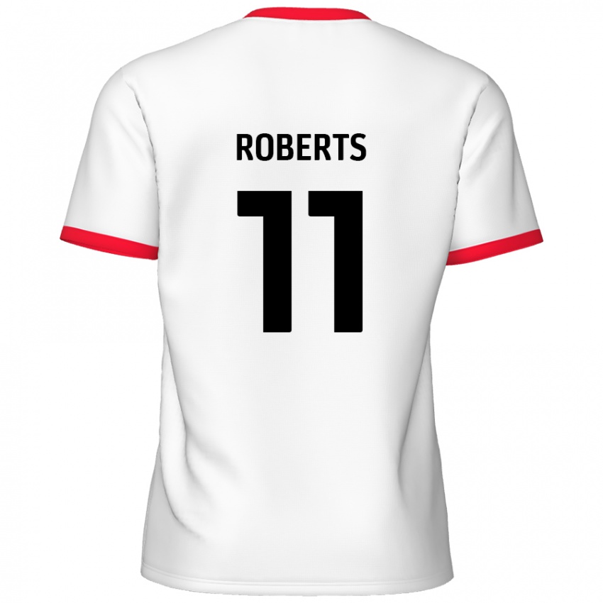 Niño Camiseta Jordan Roberts #11 Blanco Rojo 1ª Equipación 2024/25 La Camisa Argentina