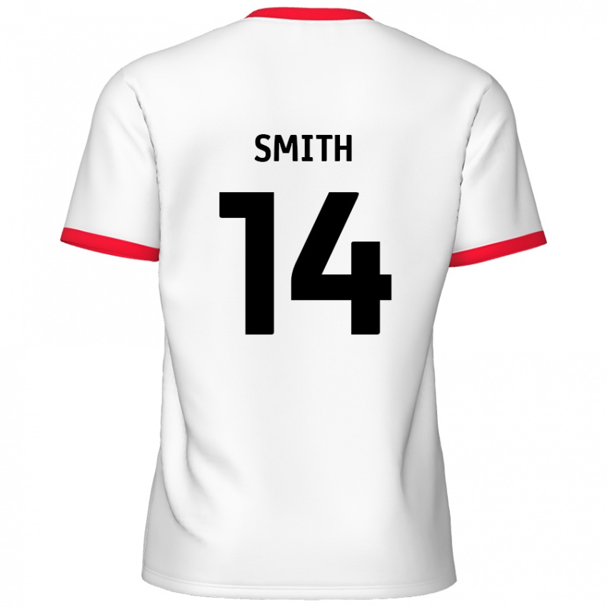 Niño Camiseta Kane Smith #14 Blanco Rojo 1ª Equipación 2024/25 La Camisa Argentina