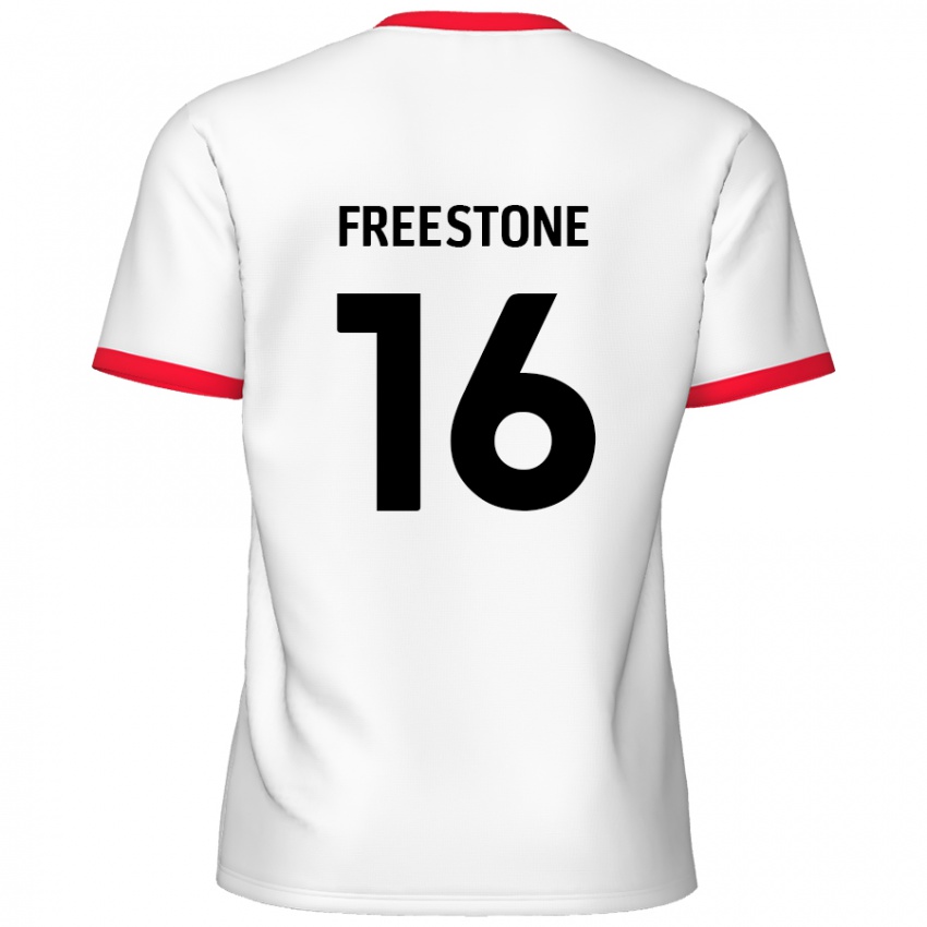 Niño Camiseta Lewis Freestone #16 Blanco Rojo 1ª Equipación 2024/25 La Camisa Argentina