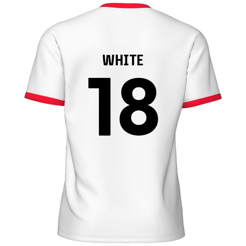 Niño Camiseta Harvey White #18 Blanco Rojo 1ª Equipación 2024/25 La Camisa Argentina