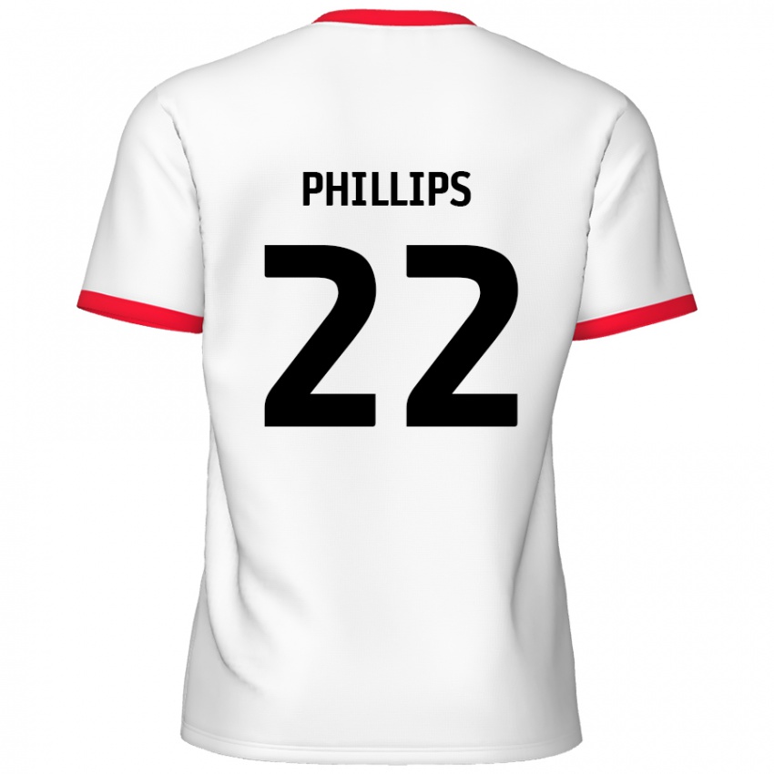 Niño Camiseta Daniel Phillips #22 Blanco Rojo 1ª Equipación 2024/25 La Camisa Argentina