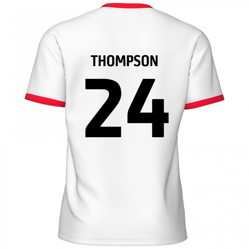 Niño Camiseta Ben Thompson #24 Blanco Rojo 1ª Equipación 2024/25 La Camisa Argentina