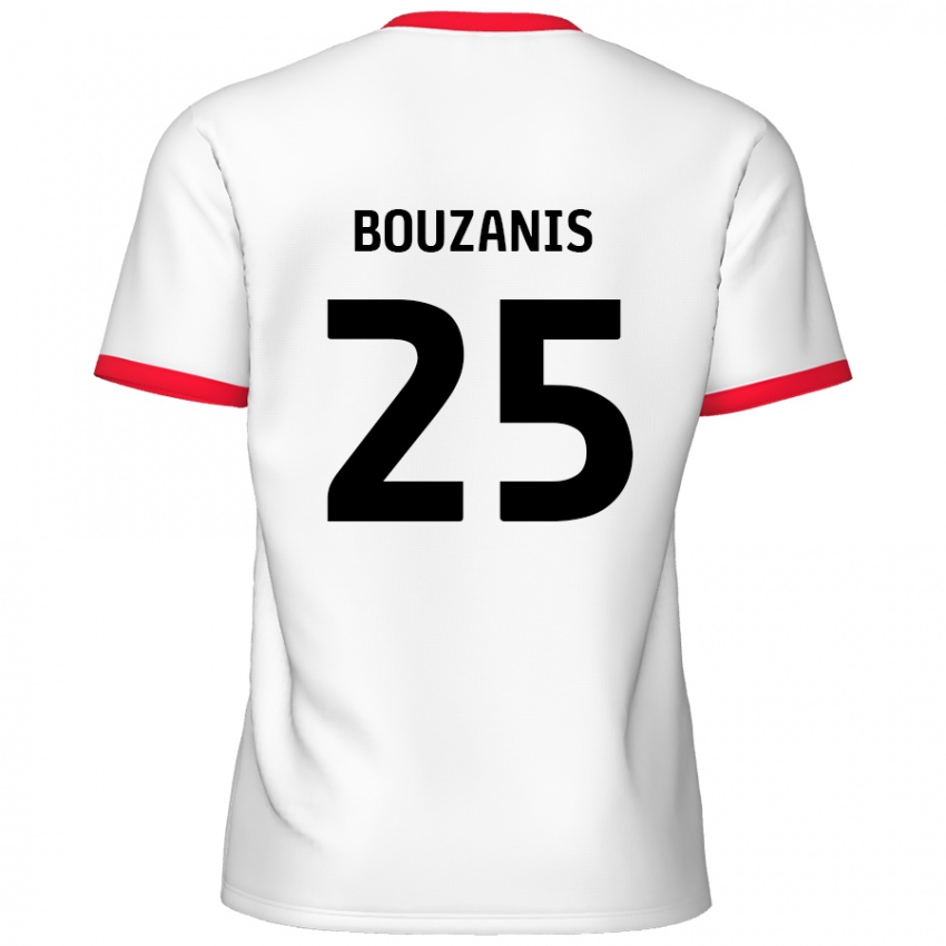 Niño Camiseta Dean Bouzanis #25 Blanco Rojo 1ª Equipación 2024/25 La Camisa Argentina