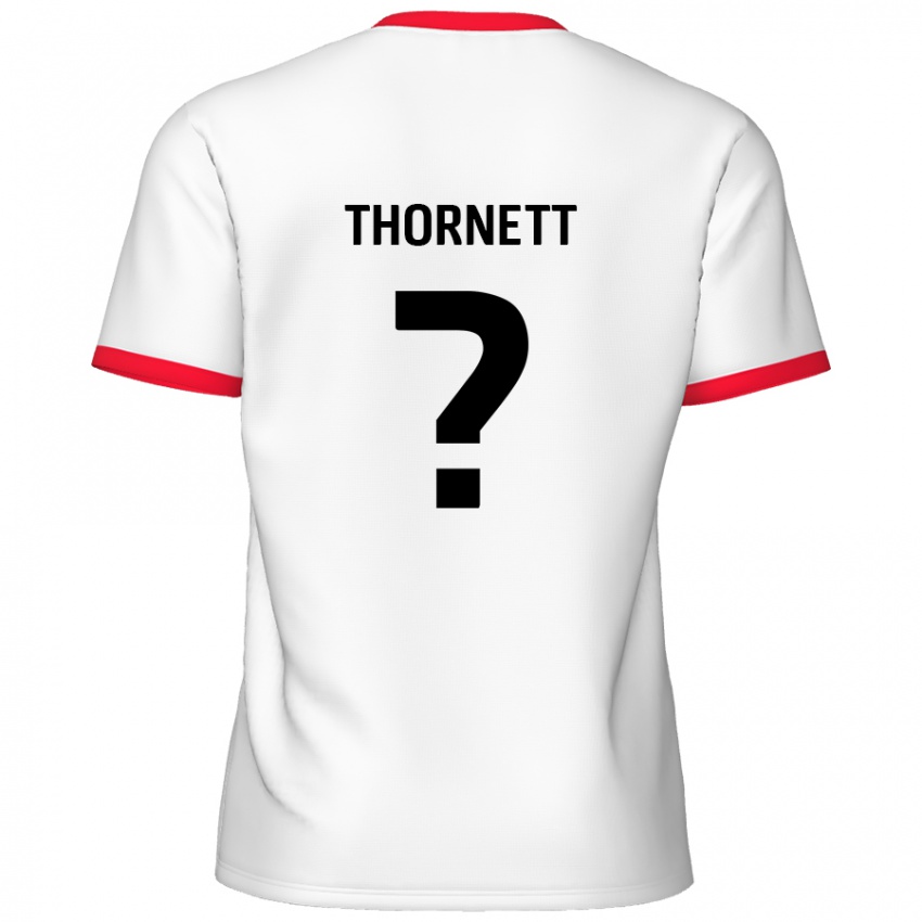 Niño Camiseta Alfie Thornett #0 Blanco Rojo 1ª Equipación 2024/25 La Camisa Argentina