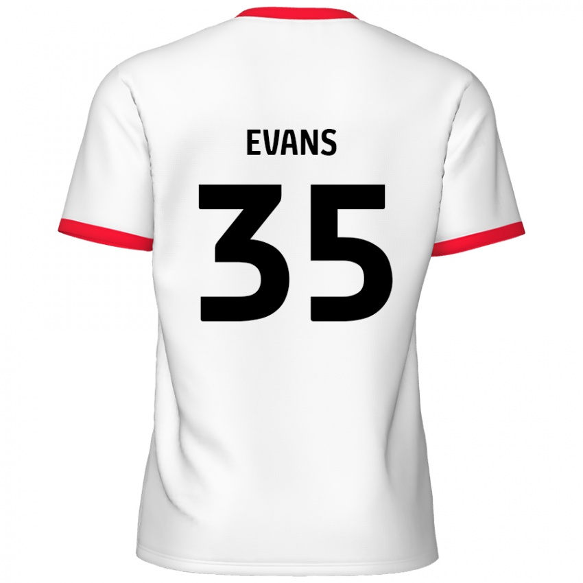 Niño Camiseta Makise Evans #35 Blanco Rojo 1ª Equipación 2024/25 La Camisa Argentina