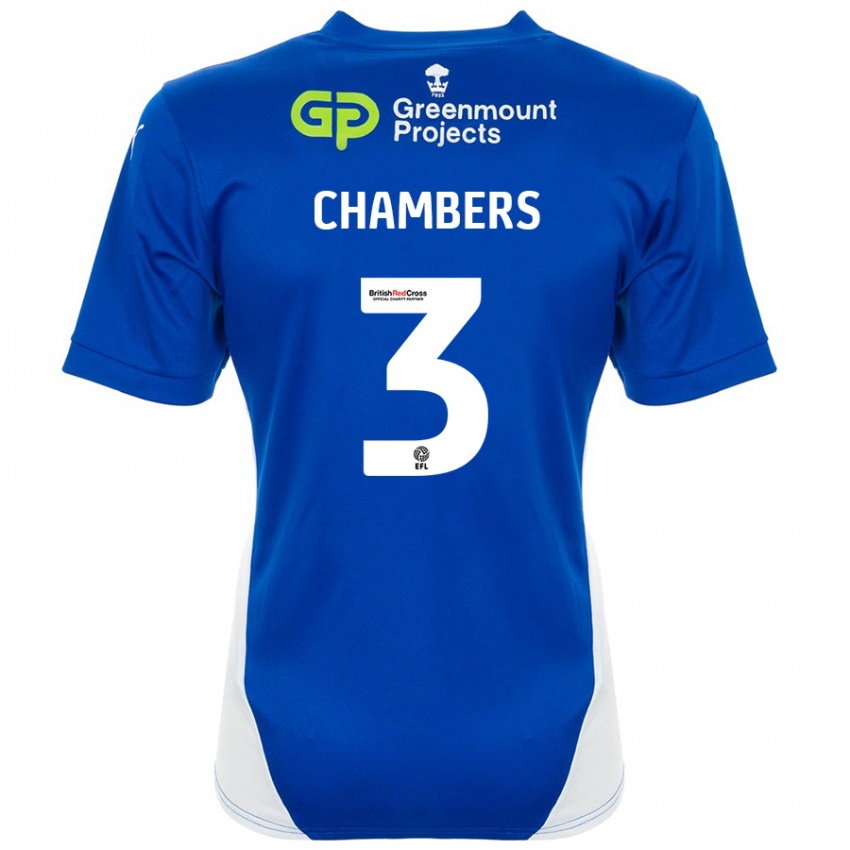 Niño Camiseta Luke Chambers #3 Azul Blanco 1ª Equipación 2024/25 La Camisa Argentina