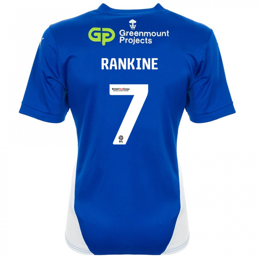 Niño Camiseta Dion Rankine #7 Azul Blanco 1ª Equipación 2024/25 La Camisa Argentina