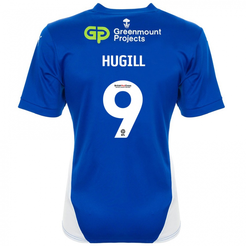 Niño Camiseta Joe Hugill #9 Azul Blanco 1ª Equipación 2024/25 La Camisa Argentina