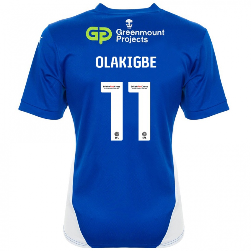 Niño Camiseta Michael Olakigbe #11 Azul Blanco 1ª Equipación 2024/25 La Camisa Argentina