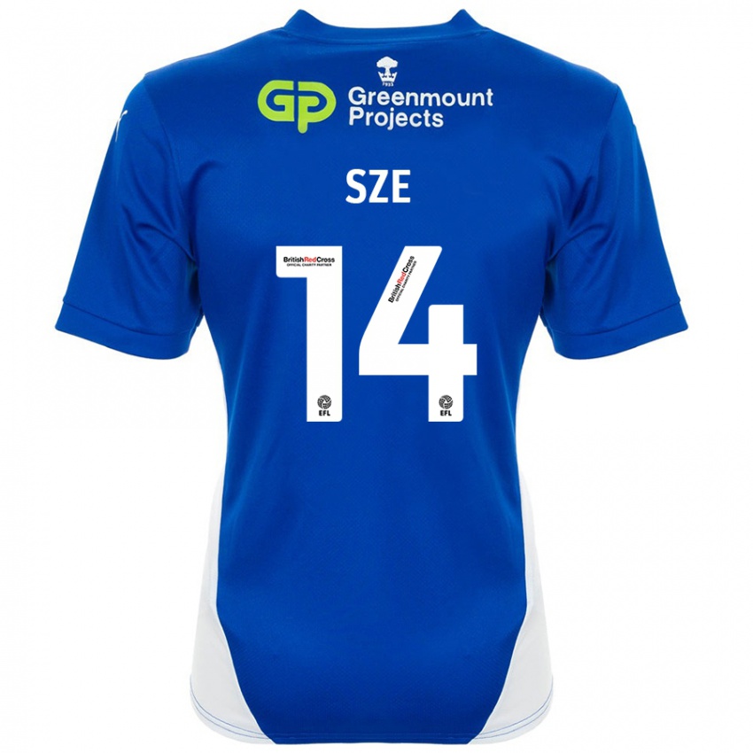 Niño Camiseta Chris Sze #14 Azul Blanco 1ª Equipación 2024/25 La Camisa Argentina