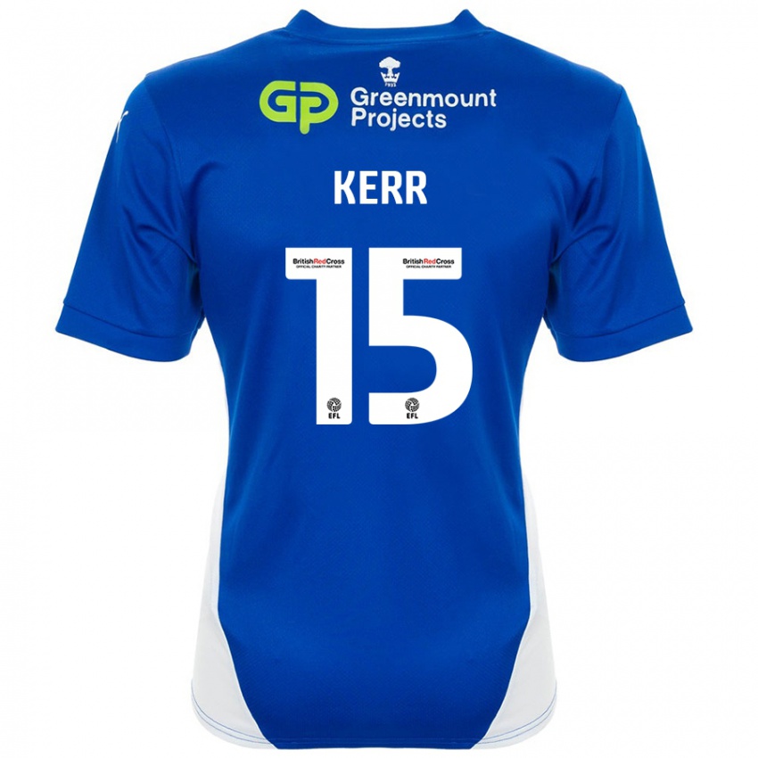 Niño Camiseta Jason Kerr #15 Azul Blanco 1ª Equipación 2024/25 La Camisa Argentina