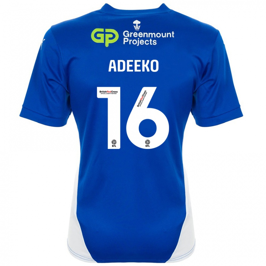 Niño Camiseta Baba Adeeko #16 Azul Blanco 1ª Equipación 2024/25 La Camisa Argentina