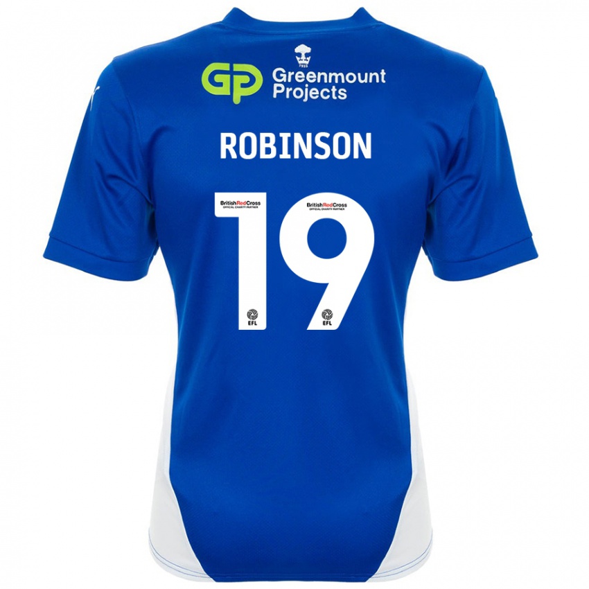 Niño Camiseta Luke Robinson #19 Azul Blanco 1ª Equipación 2024/25 La Camisa Argentina