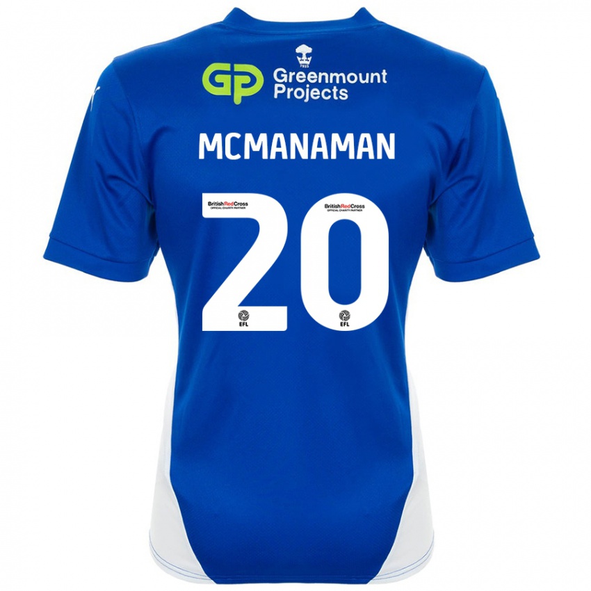 Niño Camiseta Callum Mcmanaman #20 Azul Blanco 1ª Equipación 2024/25 La Camisa Argentina