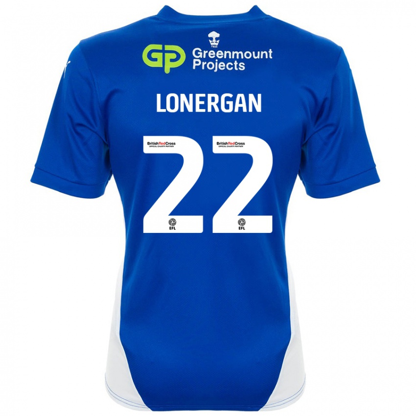 Niño Camiseta Andy Lonergan #22 Azul Blanco 1ª Equipación 2024/25 La Camisa Argentina