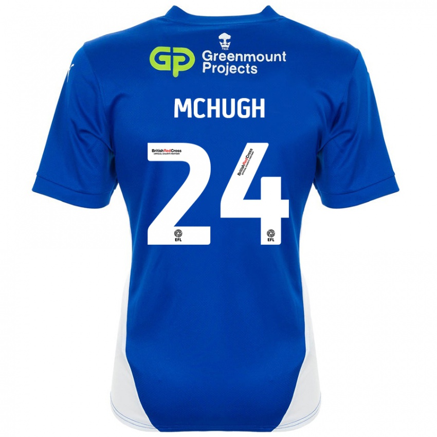 Niño Camiseta Harry Mchugh #24 Azul Blanco 1ª Equipación 2024/25 La Camisa Argentina