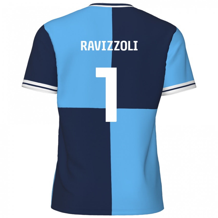 Niño Camiseta Franco Ravizzoli #1 Azul Cielo Azul Oscuro 1ª Equipación 2024/25 La Camisa Argentina