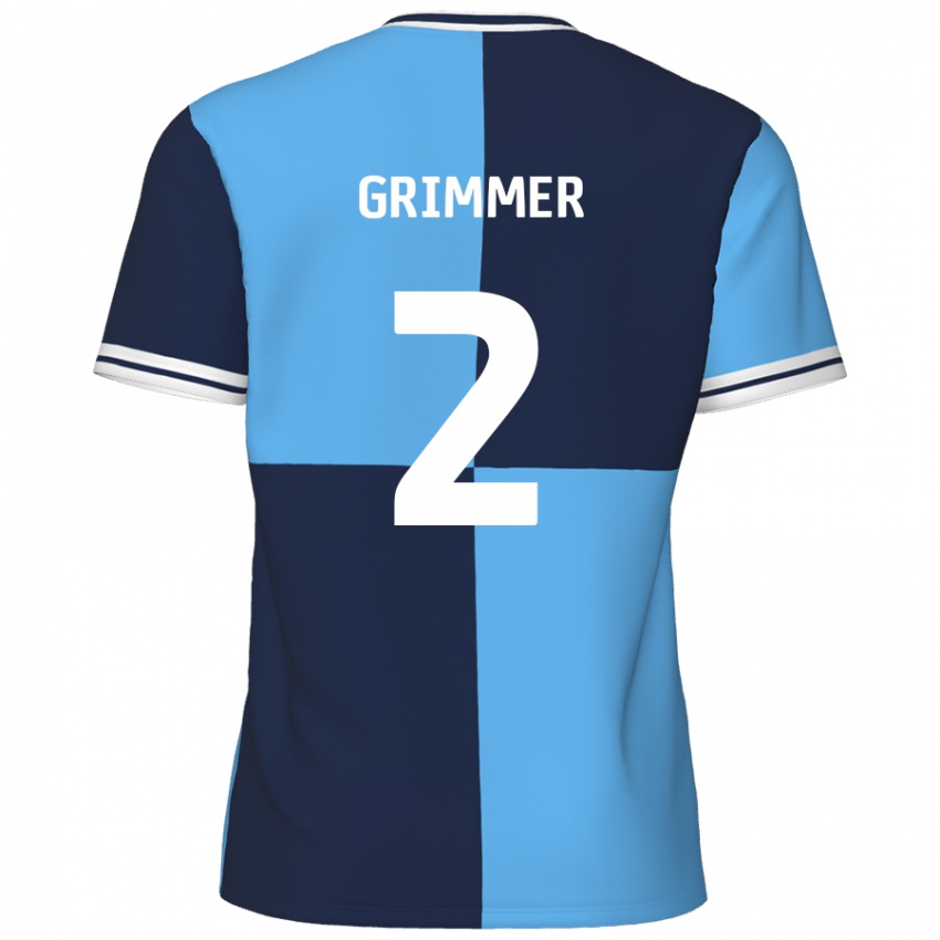 Niño Camiseta Jack Grimmer #2 Azul Cielo Azul Oscuro 1ª Equipación 2024/25 La Camisa Argentina