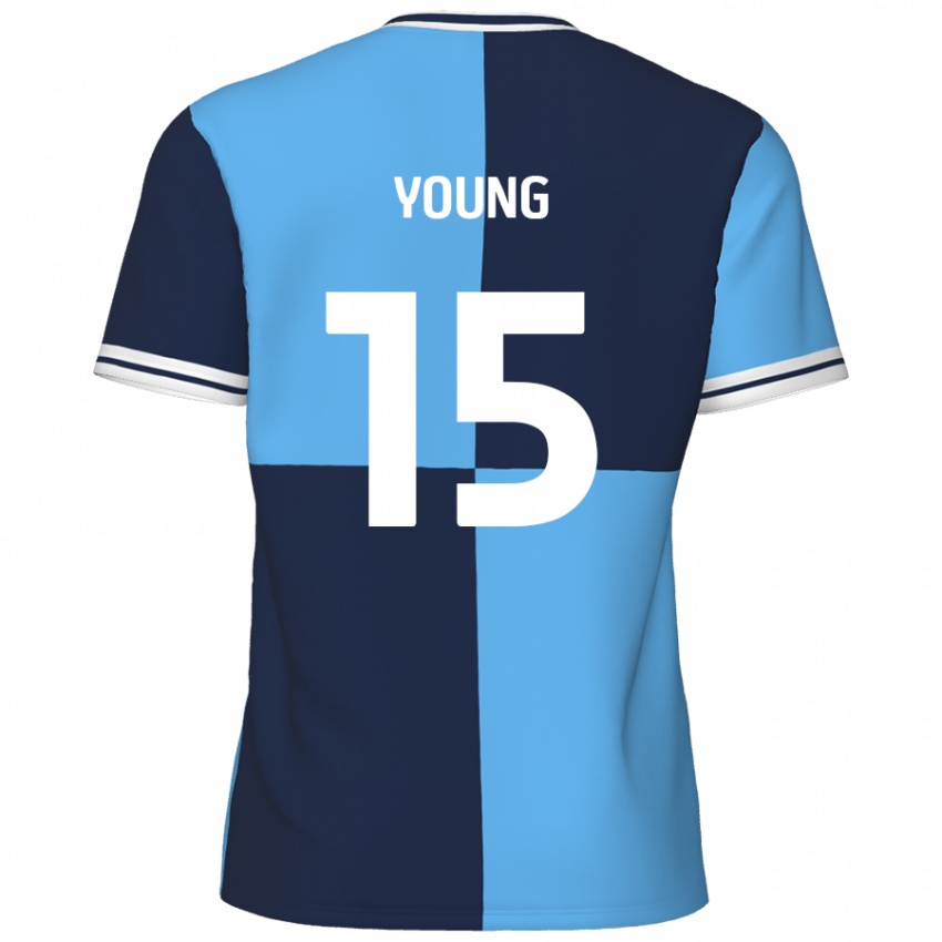 Niño Camiseta Jack Young #15 Azul Cielo Azul Oscuro 1ª Equipación 2024/25 La Camisa Argentina