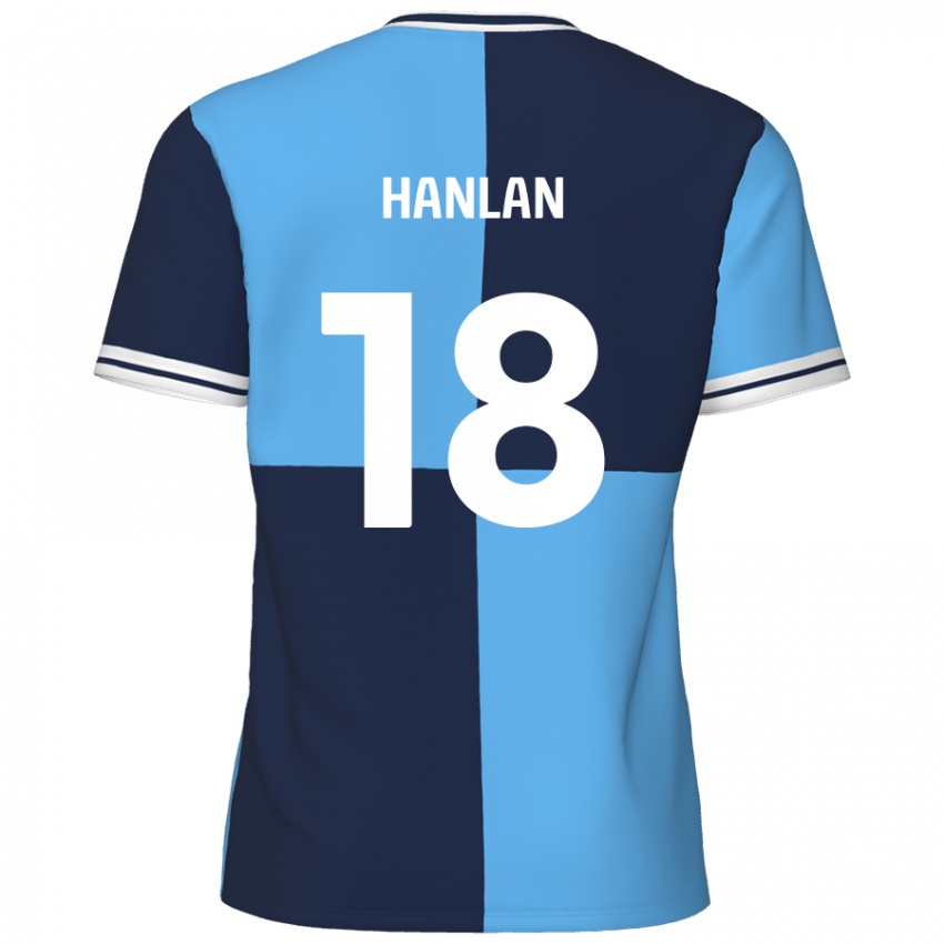 Niño Camiseta Brandon Hanlan #18 Azul Cielo Azul Oscuro 1ª Equipación 2024/25 La Camisa Argentina