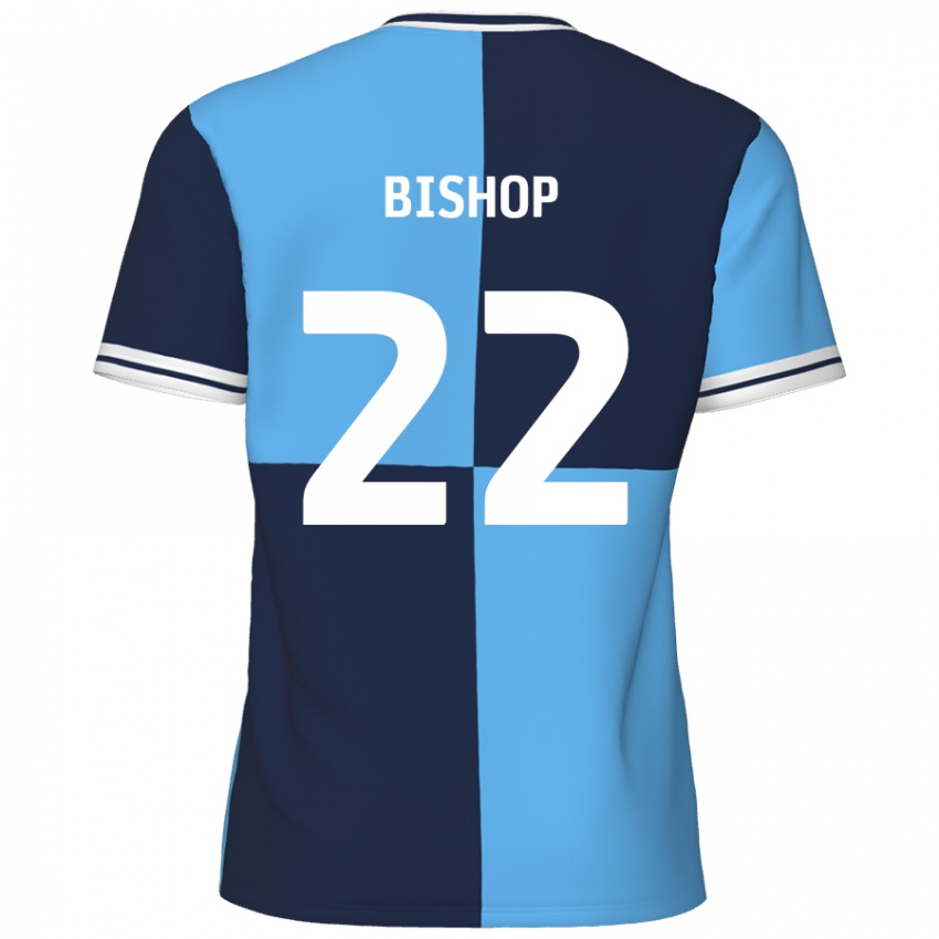 Niño Camiseta Nathan Bishop #22 Azul Cielo Azul Oscuro 1ª Equipación 2024/25 La Camisa Argentina