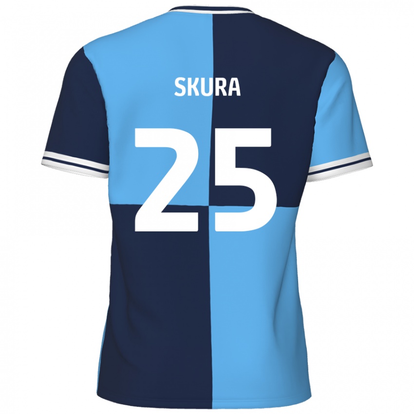 Niño Camiseta Declan Skura #25 Azul Cielo Azul Oscuro 1ª Equipación 2024/25 La Camisa Argentina