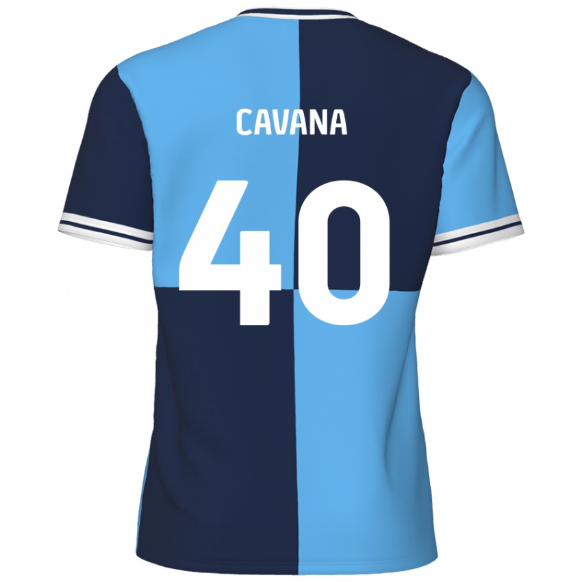 Niño Camiseta Max Cavana #40 Azul Cielo Azul Oscuro 1ª Equipación 2024/25 La Camisa Argentina