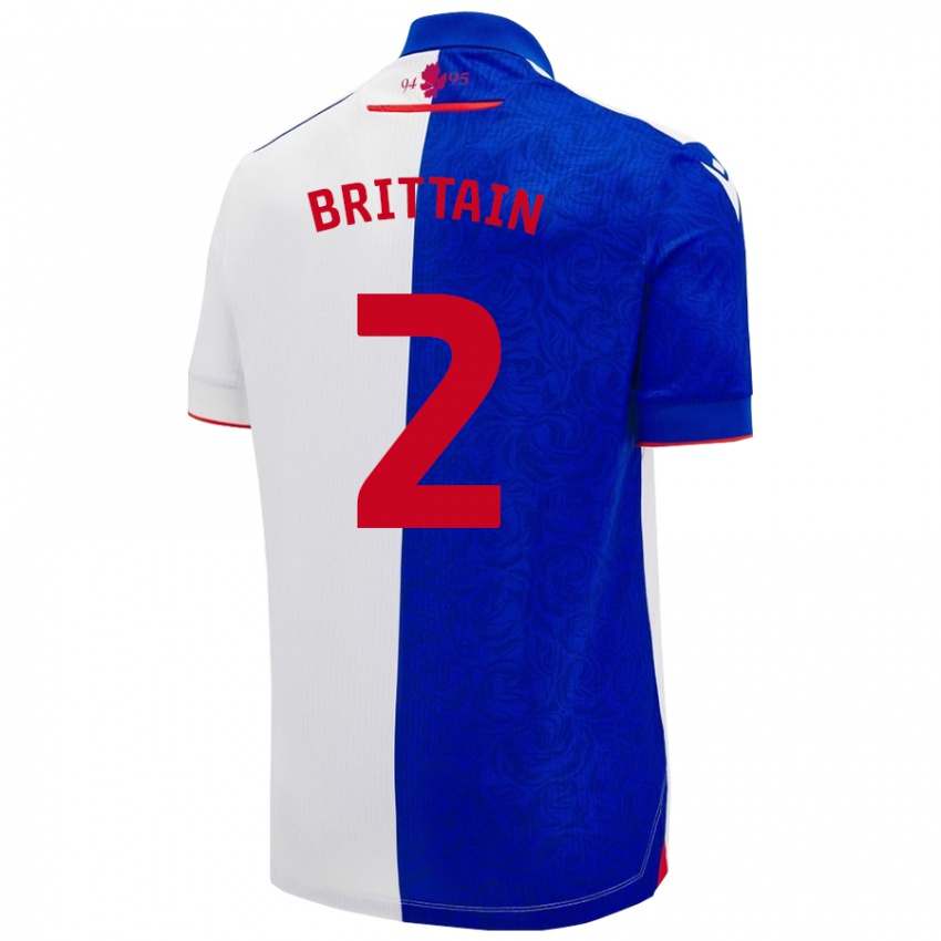 Niño Camiseta Callum Brittain #2 Azul Cielo Blanco 1ª Equipación 2024/25 La Camisa Argentina