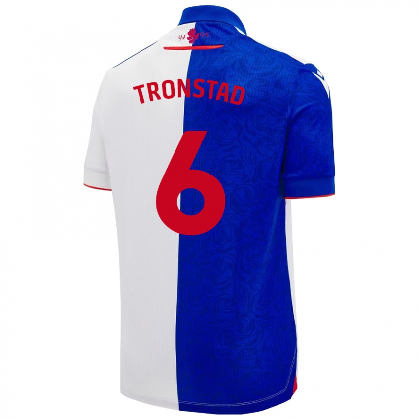 Niño Camiseta Sondre Tronstad #6 Azul Cielo Blanco 1ª Equipación 2024/25 La Camisa Argentina