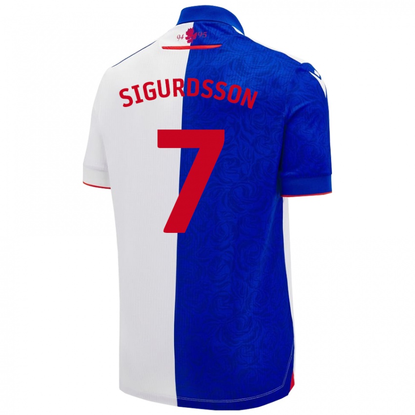 Niño Camiseta Arnór Sigurdsson #7 Azul Cielo Blanco 1ª Equipación 2024/25 La Camisa Argentina