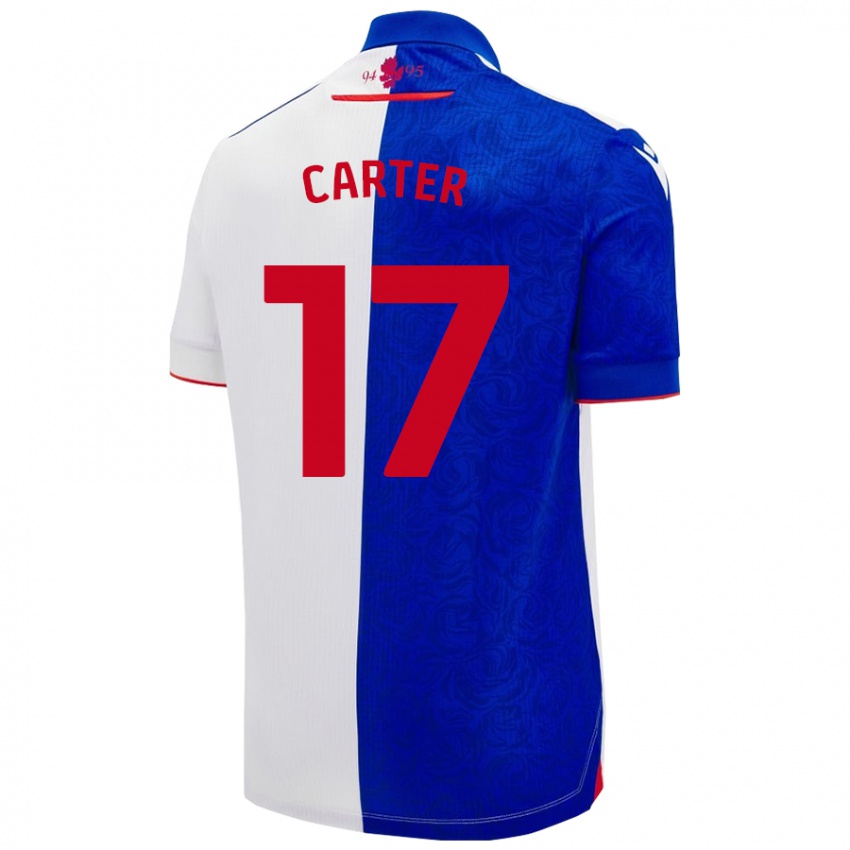 Niño Camiseta Hayden Carter #17 Azul Cielo Blanco 1ª Equipación 2024/25 La Camisa Argentina