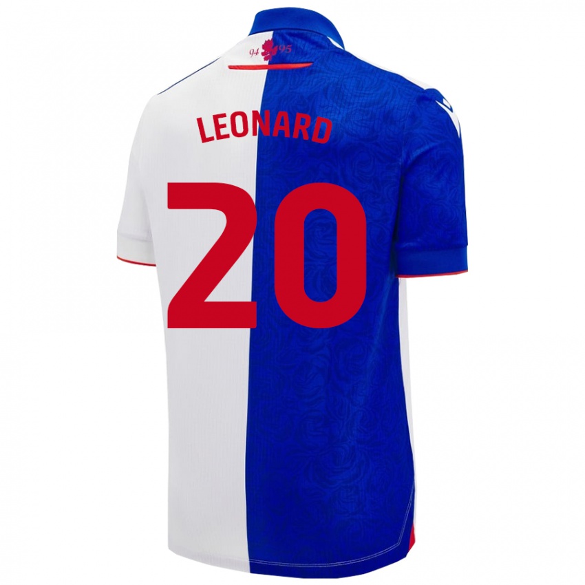 Niño Camiseta Harry Leonard #20 Azul Cielo Blanco 1ª Equipación 2024/25 La Camisa Argentina