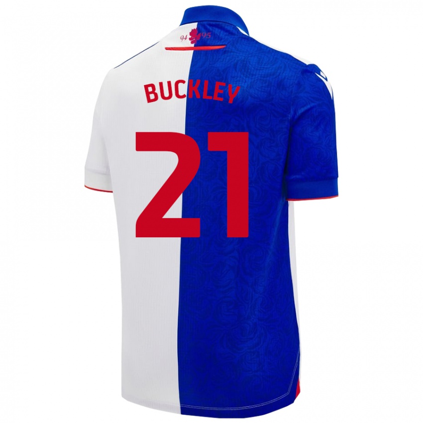 Niño Camiseta John Buckley #21 Azul Cielo Blanco 1ª Equipación 2024/25 La Camisa Argentina