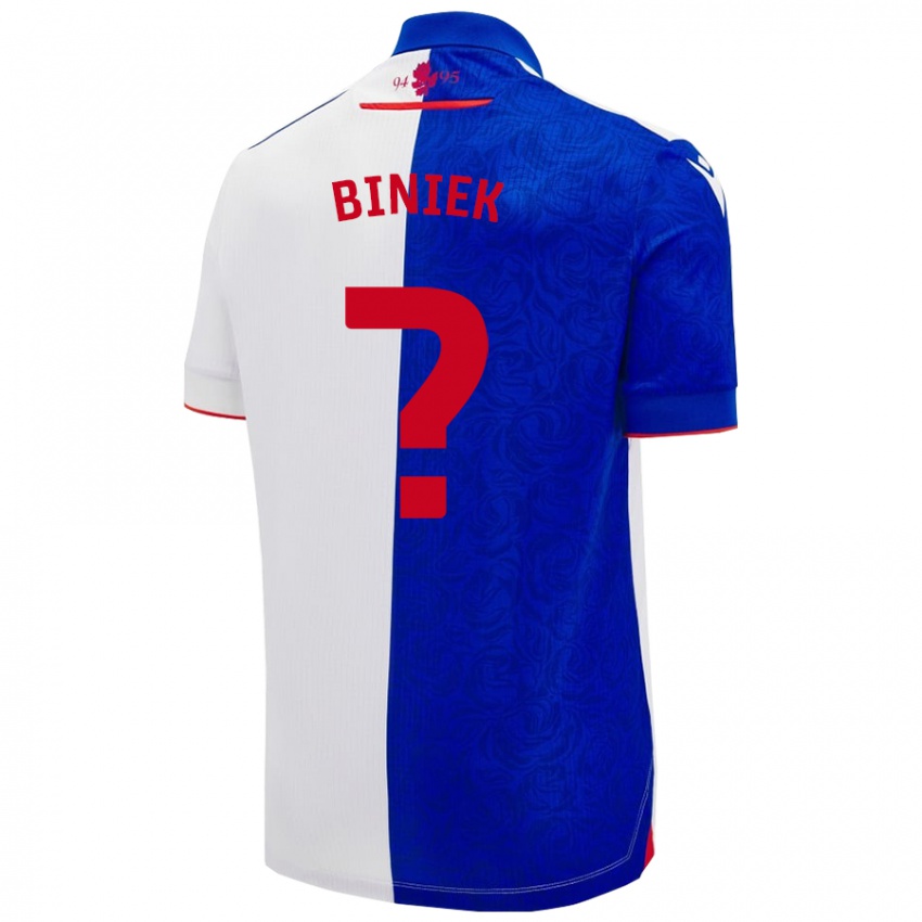 Niño Camiseta Dominik Biniek #0 Azul Cielo Blanco 1ª Equipación 2024/25 La Camisa Argentina