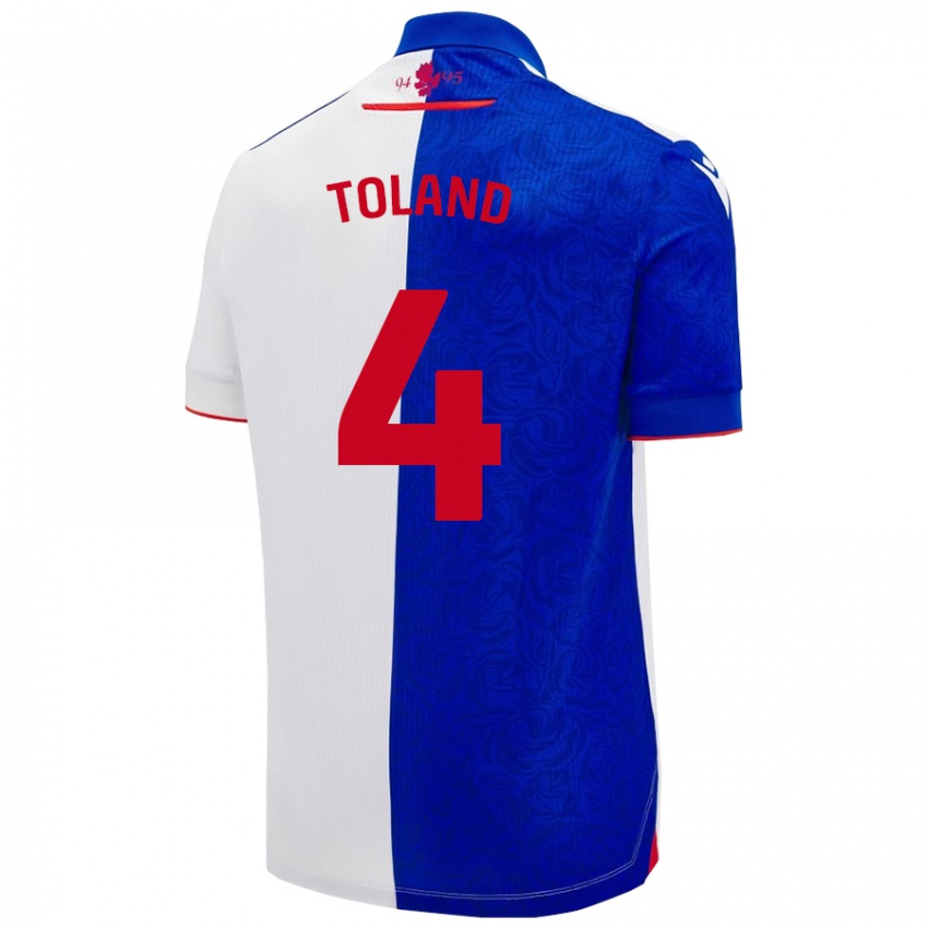 Niño Camiseta Tyler Toland #4 Azul Cielo Blanco 1ª Equipación 2024/25 La Camisa Argentina