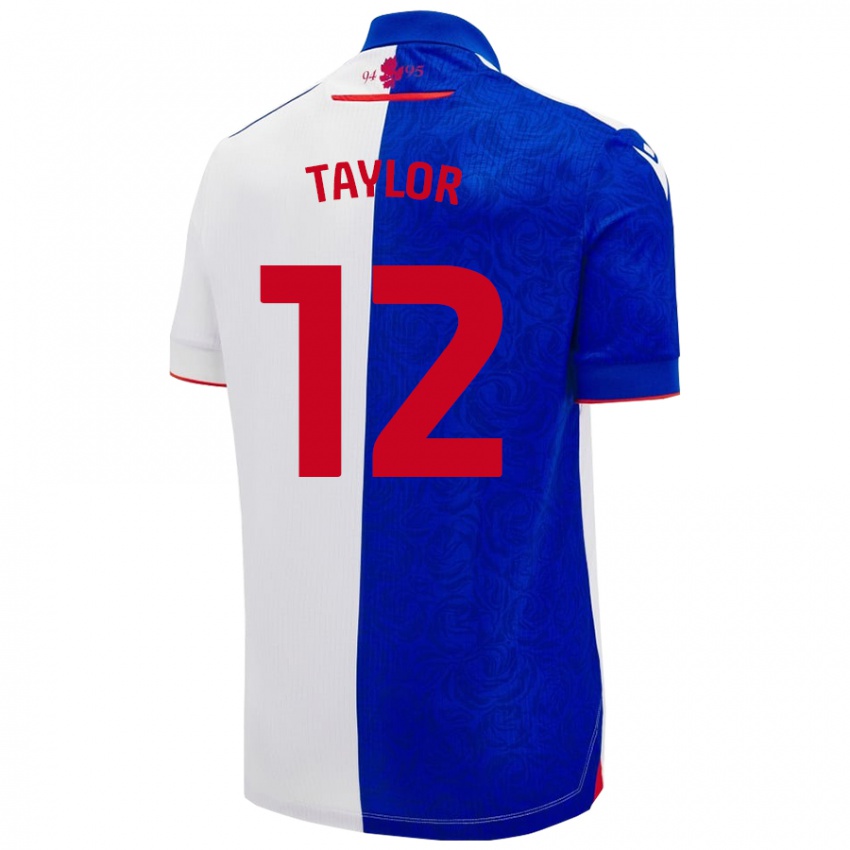 Niño Camiseta Emma Taylor #12 Azul Cielo Blanco 1ª Equipación 2024/25 La Camisa Argentina