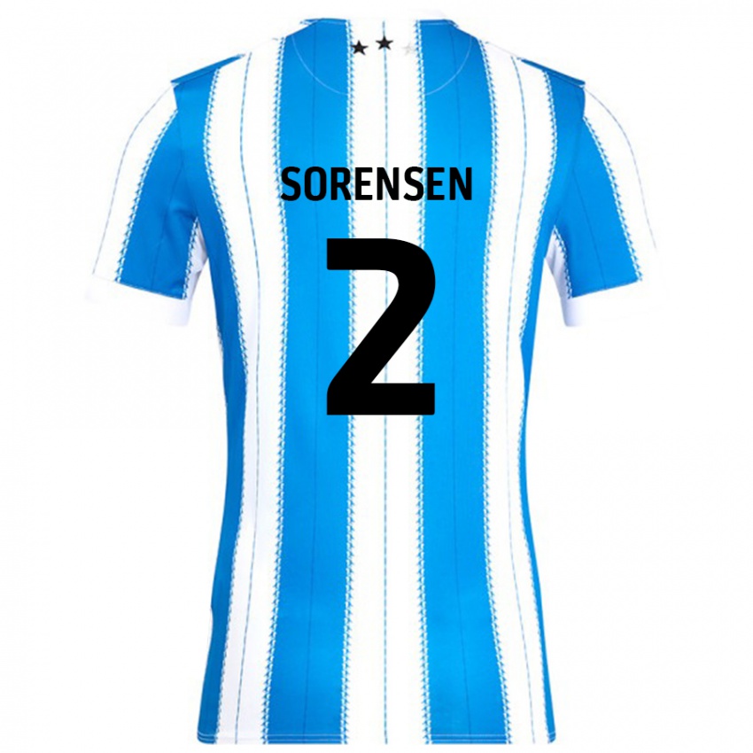 Niño Camiseta Lasse Sörensen #2 Azul Blanco 1ª Equipación 2024/25 La Camisa Argentina