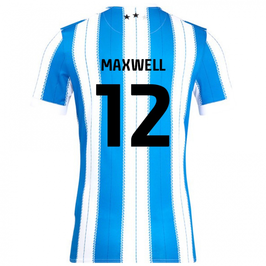 Niño Camiseta Chris Maxwell #12 Azul Blanco 1ª Equipación 2024/25 La Camisa Argentina