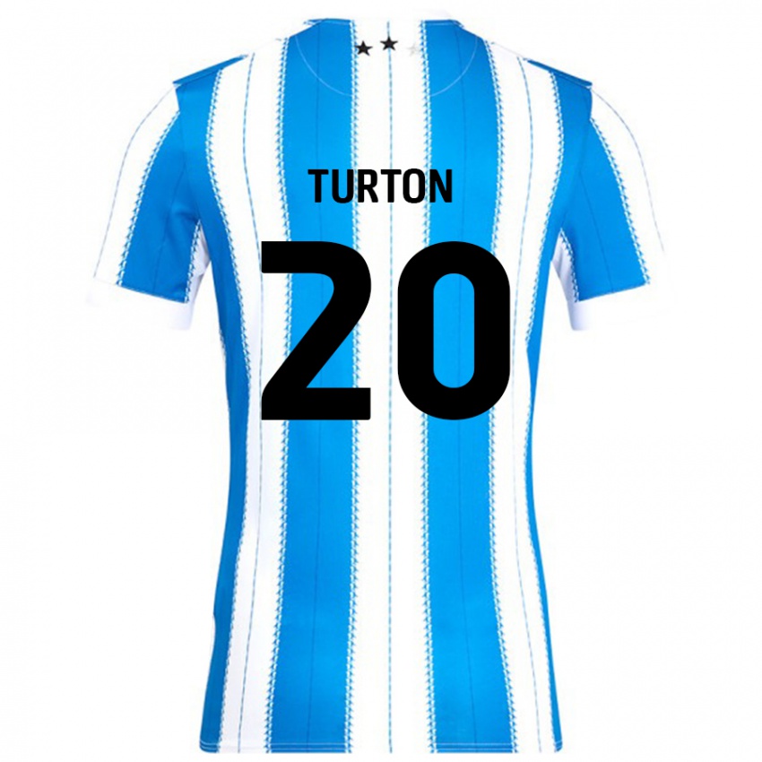 Niño Camiseta Ollie Turton #20 Azul Blanco 1ª Equipación 2024/25 La Camisa Argentina