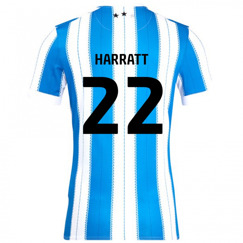 Niño Camiseta Kian Harratt #22 Azul Blanco 1ª Equipación 2024/25 La Camisa Argentina