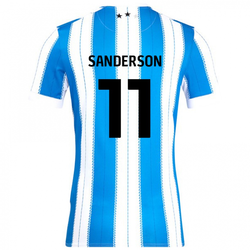 Niño Camiseta Brittany Sanderson #11 Azul Blanco 1ª Equipación 2024/25 La Camisa Argentina