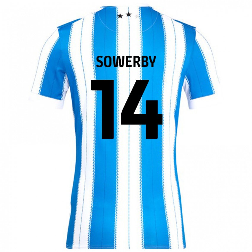 Niño Camiseta Lucy Sowerby #14 Azul Blanco 1ª Equipación 2024/25 La Camisa Argentina