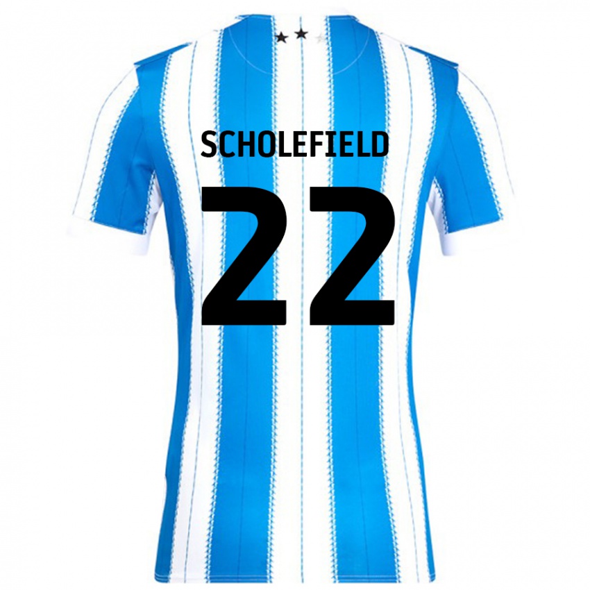 Niño Camiseta Lois Scholefield #22 Azul Blanco 1ª Equipación 2024/25 La Camisa Argentina