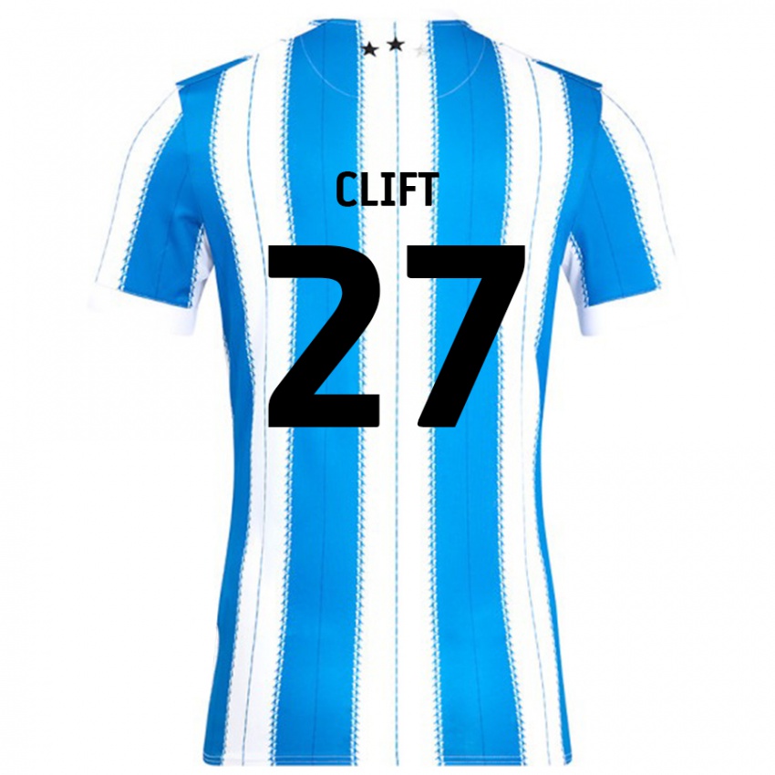 Niño Camiseta Cassidy Clift #27 Azul Blanco 1ª Equipación 2024/25 La Camisa Argentina