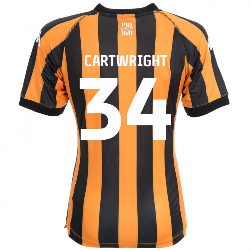 Niño Camiseta Harvey Cartwright #34 Negro Ámbar 1ª Equipación 2024/25 La Camisa Argentina